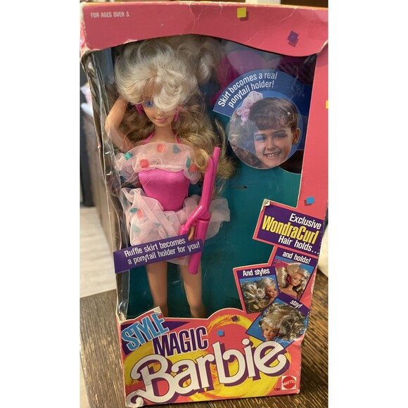 1988 Mattel Style Magic Barbie Exclusive WondraCurl Mattel #1283 NRFB Sealed - Picture 2 of 5